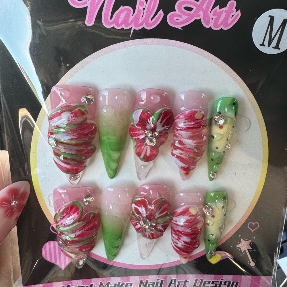 Pink and Green Nail Art Set